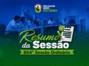 RESUMO DA 854º SESSÃO ORDINÁRIA 